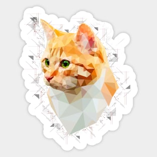 Orange Cat (Low Poly) Sticker